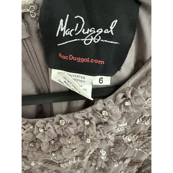 Mac Duggal Pink Long Sleeve Sequin Embellished Cocktail Dress Size 6 - Picture 8 of 12